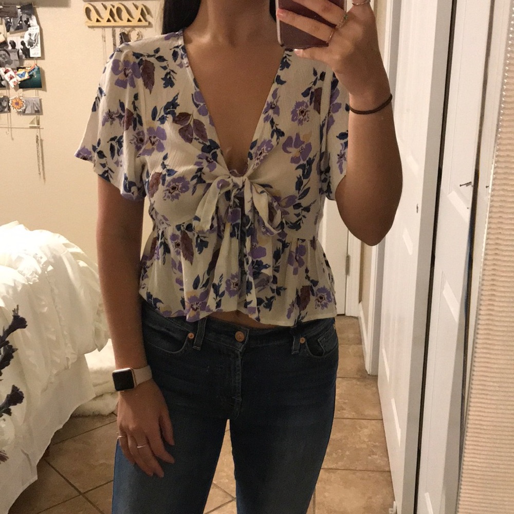 Front tie crop top